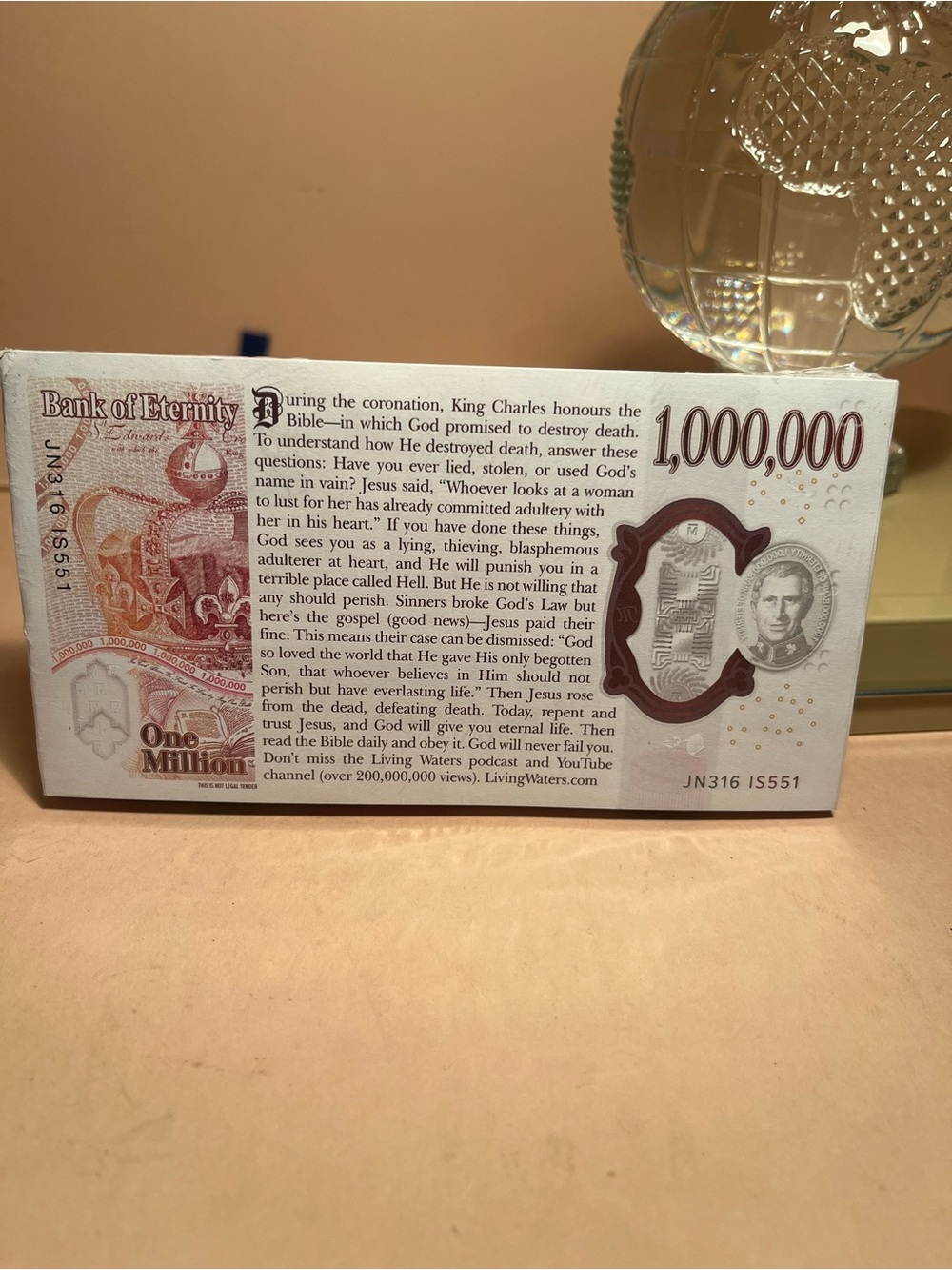 Novelty One Million Banknote Decorative Box with Red and Cream Design sealed - - Picture 2 of 3
